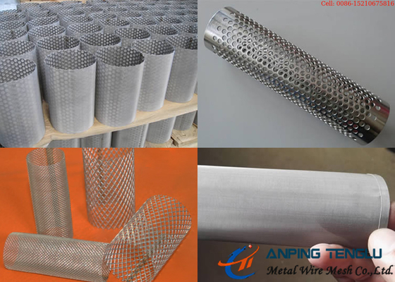 Ống lọc kim loại với lưới dệt mở rộng Loại đục lỗ kim loại
