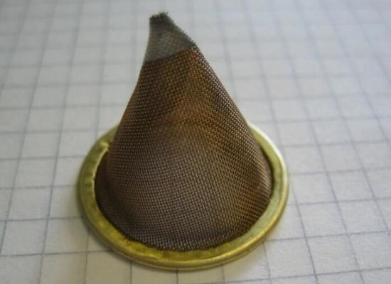 Bộ lọc hình nón bằng đồng thau Bộ lọc lưới SS304 với đáy phẳng sắc nét
